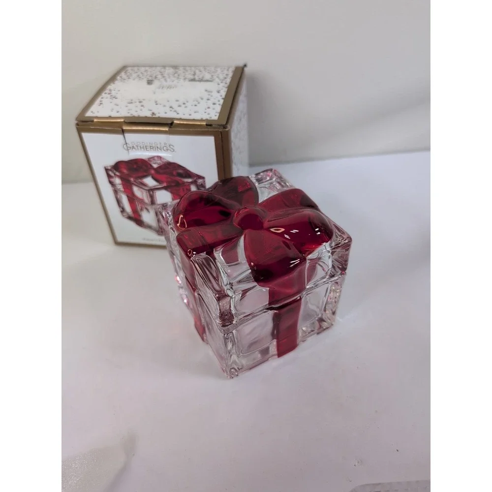 Shannon By Godinger Crystal Bow Box Trinket‎  Jewelry Box